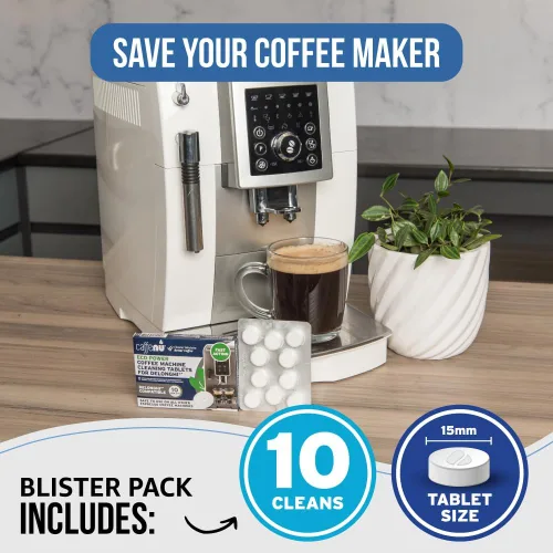 Vista 5 de Caffenu Tabletas de limpieza compatibles con máquinas de café Delonghi, 10 unidades, 0.05 onzas cada una