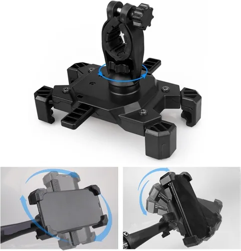 Vista 7 de Soporte genérico para móvil para bicicleta, universal, para scooter, espejo retrovisor, teléfono celular a la moda (negro A)