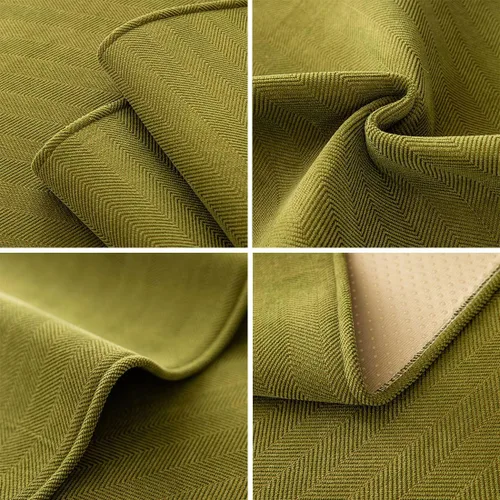 Vista 7 de vctops Funda de sofá con diseño de rayas cheurón estilo granja, protector de muebles de color sólido, funda de sofá suave antideslizante para Verde