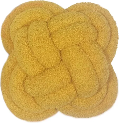 Vista 33 de Cyprinus Carpio Almohada creativa con nudo de bola de rosa, cojín de flor para sofá, almohada lumbar, decoración (rosa-C)