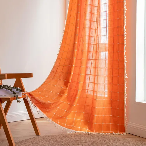 Vista 20 de STACYPIK Cortinas rústicas florales para ventana, cortinas semiopacas transpirables de 63 pulgadas de largo, 2 paneles lavables, cortinas filtrantes