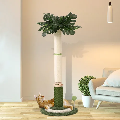 Vista 7 de EMUST Rascador para gatos – Rascador para gatos de 41.3 pulgadas de alto con pista interactiva de bolas para gatos de interior, poste para gatos