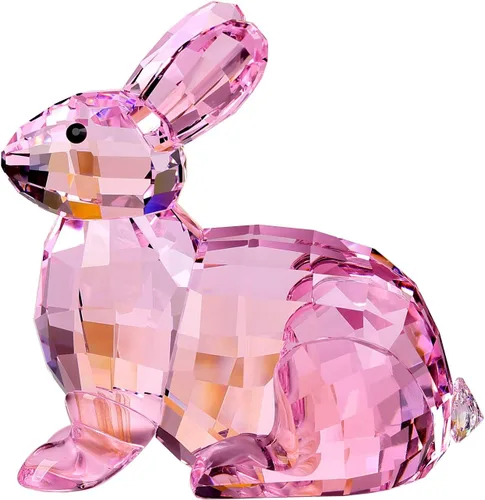 Vista 8 de DOJOZ Figura coleccionable de conejo de cristal, linda figura, regalos de cumpleaños, decoración del hogar (azul)