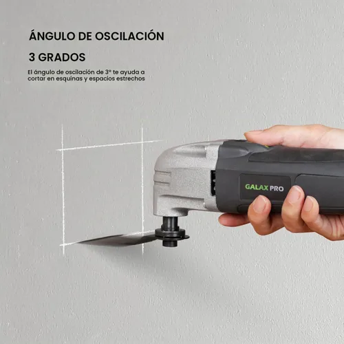 Vista 8 de GALAX PRO Multiherramienta oscilante 22000 OPM 2.0A, ángulo oscilante de 3 grados con 3 hojas de sierra, 1 placa de lijado de hoja semicírcula, 6