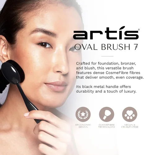 Vista 2 de Artis Elite Oval Brush 7 - Brocha de maquillaje negra, 1 pieza