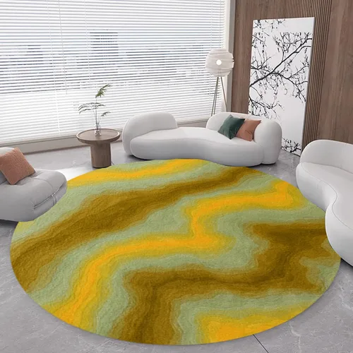Vista 14 de 3D Optical Illusion Abstract Round Rug 70s Retro Pop Art Deco Large Rugs for Living Room Bedroom Classroom Red Brown Washable Low Pile Carpet
