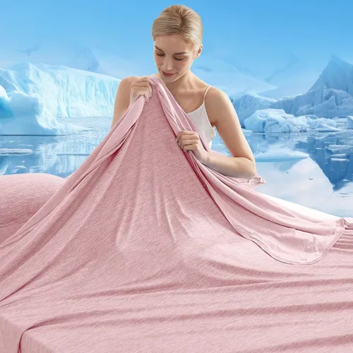 Vista 19 de Marchpower - Manta de enfriamiento para niños que duermen con calor, manta de lana fresca Arc-Chill con diseño de doble cara, fibra de enfriamiento