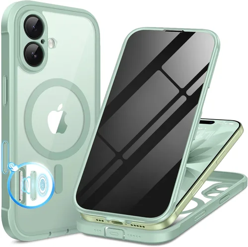 Vista 29 de BERFY Funda para iPhone 17 Pro Max, compatible con MagSafe, protector de pantalla de vidrio integrado, protección de cámara, funda de cuerpo
