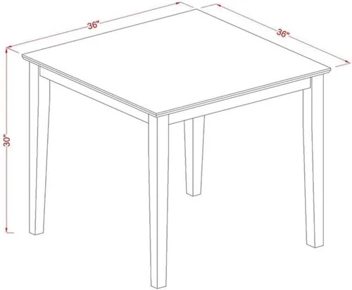 Vista 5 de East West Furniture OXVA3-LWH-C - Juego de muebles de comedor de 3 piezas contiene una mesa de cocina cuadrada y 2 sillas de comedor tapizadas