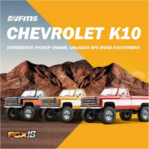 Vista 2 de BEEZRC FMS 1/18 RC Crawler FCX18 Chevy K10 RC Camión RTR Coche RC Modelo de Vehículo Licenciado Oficial 8km/h 4WD 900mAh Pasatiempo RC Coches