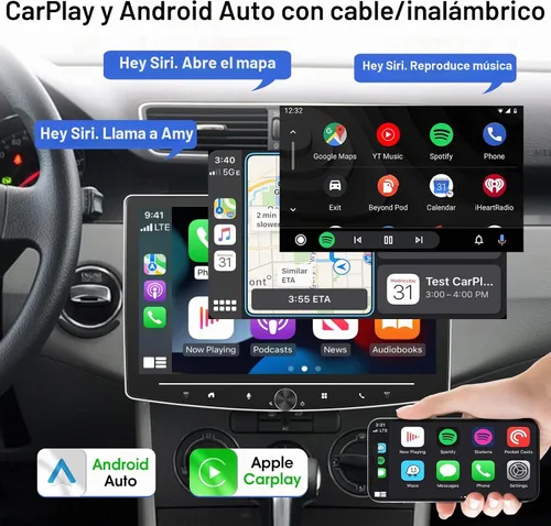 Vista 3 de [4G+64G] 10 pulgadas Android Solo DIN Pantalla Táctil Estéreo Carplay Radio