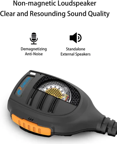 Vista 3 de Walkie Talkies Micrófono con altavoz, PTT, 2 pines tipo K, radios bidireccionales de mano, micrófono de hombro, compatible con TP80 (paquete de 1)