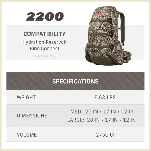 Vista 4 de Badlands Mochila de caza 2200 con transportador de carne integrado Featuring a quick-deploy meat shelf and supportive suspension to distribute