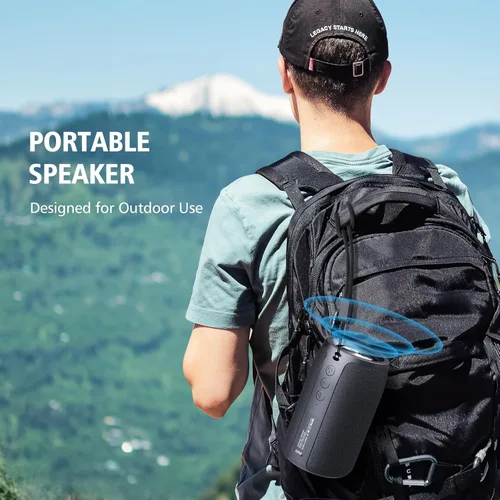 Vista 7 de ZEALOT Altavoces Bluetooth portátiles, altavoz inalámbrico, S32 Samll altavoz al aire libre, impermeable IPX5, emparejamiento Camuflaje