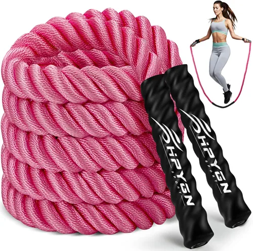 Vista 9 de HPYGN Cuerda de saltar, cuerda de saltar pesada para hombres y mujeres, 2.8 libras, 3.8 libras, 5 libras, cuerda de saltar pesada para ejercicio