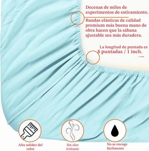 Vista 3 de NTBAY - Sábana ajustable de microfibra, no se arruga, decolora ni mancha, con bolsillo profundo