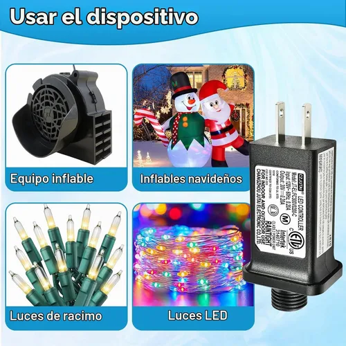 Vista 5 de Transformador LED de 30V 0.2A, controlador LED de 30V de 8 modos, fuente de alimentación clase 2, transformador de bajo voltaje, enchufe de EE. UU.