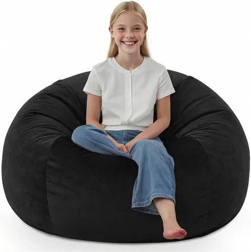 Vista 16 de Silla de Puf de 2 pies, Sillas de Puf Cómodas con Relleno de Espuma Viscoelástica, Sofá de Puf Esponjoso con Cubierta de Terciopelo Holandés, Sillas