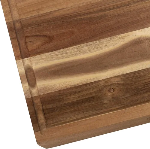 Vista 2 de Dexas Tabla de cortar de madera de acacia "45" con pozo, 12 x 16 pulgadas, número de modelo: 761-45-1