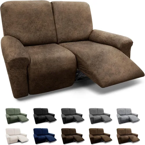 Vista 66 de Fundas para Sillón de 2 Piezas con Cojín en T, Fundas de Aspecto de Cuero para Sofá, Fundas para Sillas, Protector de Muebles Elástico, Funda