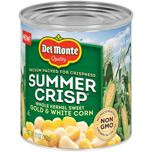Vista 2 de Del Monte Summer Crisp Maíz de Granos Enteros Dorado y Blanco, 11 onzas, 12
