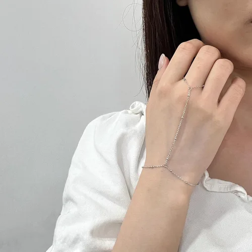 Vista 146 de Pulsera de plata de ley 925 para mujer, pulsera de mano para mujer, pulseras esclavas de 7 a 9 pulgadas ajustable