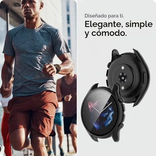Vista 5 de E ECSEM [Paquete de 2] Funda compatible con Amazfit GTR 3 y GTR 3 Pro, funda con protector de pantalla [vidrio templado] Funda protectora