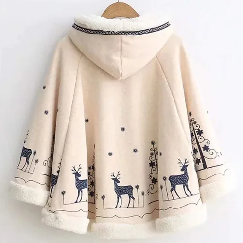 Vista 2 de Flygo Capa con capucha y forro polar para niña con estampado floral