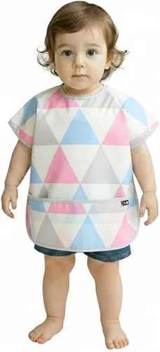 Vista 17 de Plie Short Sleeve Waterproof Bib for Toddlers – Easy Clean Feeding Apron for Mealtime, Daycare, Self-Feeding, Lightweight