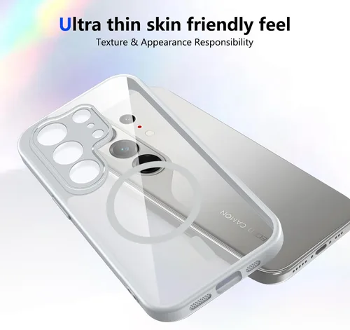 Vista 384 de Funda magnética transparente compatible con Xiaomi 17T, color negro 2 en 1 PC + TPU cubierta de teléfono a prueba de golpes, carcasa protectora