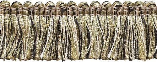 Vista 8 de DÉCOPRO Colección Imperial de 1 1/2" (3.5cm) Borde de flecos # 0150IB, rosa de verano #3549 (rosa claro, marfil blanco, verde azul) paquete de 5