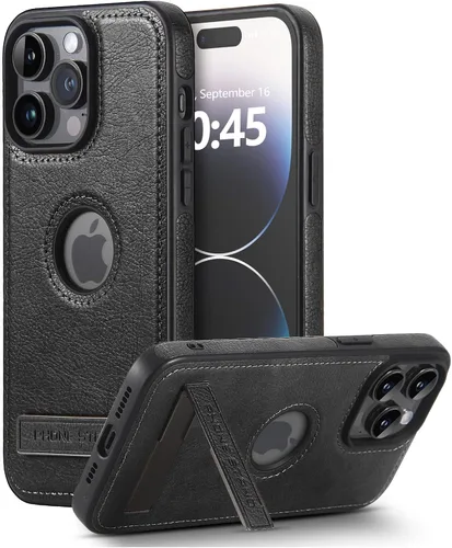 Vista 35 de Funda de cuero para iPhone 13 Pro, funda protectora delgada con función atril a prueba de golpes, soporte invisible integrado compatible con iPhone