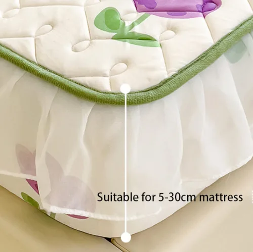Vista 3 de Sábanas de bolsillo profundo, sábanas de látex de seda de hielo, fundas de colchón con estampado de dibujos animados agradables a la piel, con Gris
