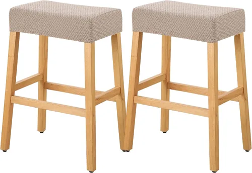 Vista 25 de YISUN Fundas de taburete rectangulares, paquete de 2 fundas elásticas impermeables para asiento de silla de montar, taburetes de bar, sillas de bar