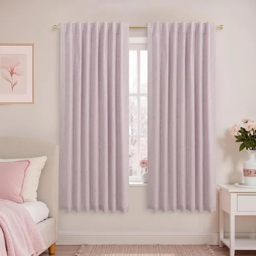 Vista 77 de KOUFALL - Cortinas de medio estilo francés de lino para ventana, juego de 2 cortinas cortas de 40 pulgadas de longitud, para privacidad, cortinas