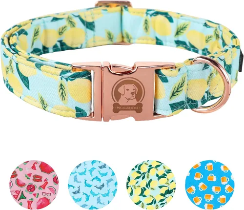 Vista 17 de MR.CHUBBYFACE· Collar de perro de San Valentín azul, lindo collar de cachorro con lazo azul, collar ajustable de algodón para mascotas con hebilla