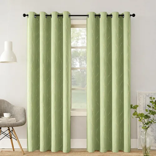Vista 8 de BUHUA - Paneles de cortina opacas para sala de estar, cortinas con aislamiento térmico, cortinas de ventana para dormitorio, 72 pulgadas de largo