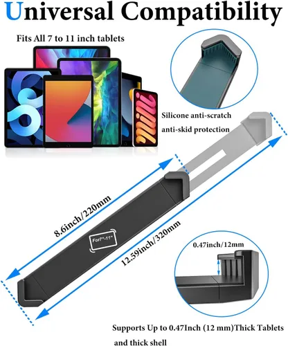 Vista 5 de Soporte de quiosco antirrobo para iPad, doble antirrobo, soporte de tableta de bloqueo para escritorio, soporte giratorio de 360°/90° POS iPad