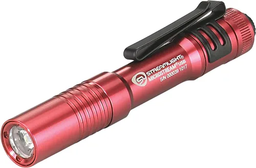 Vista 7 de Streamlight 66323 MicroStream linterna ultra compacta de 45 lúmenes y 420 candelas EDC con batería alcalina AAA, empaquetado transparente al por Rojo