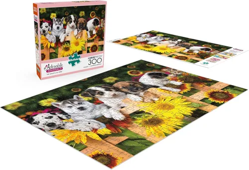 Vista 4 de Buffalo Games – Adorable Animals – The Gang's All Here – unos rompecabezas de 300 piezas grandes