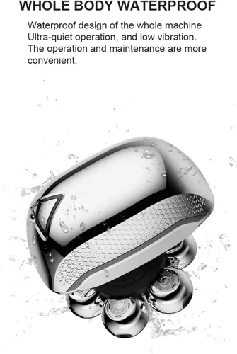 Vista 4 de Afeitadoras de cabeza para hombres calvos, afeitadoras eléctricas para hombres - Maquinilla de afeitar eléctrica inalámbrica impermeable IPX7