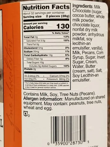 Vista 2 de Montoncitos de Chocolate con Leche y Pacana con Caramelo de Sanders