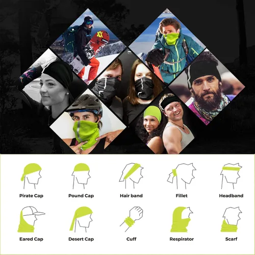 Vista 8 de Neck Gaiter Seamless Bandana Balaclava Headbands Face Cover