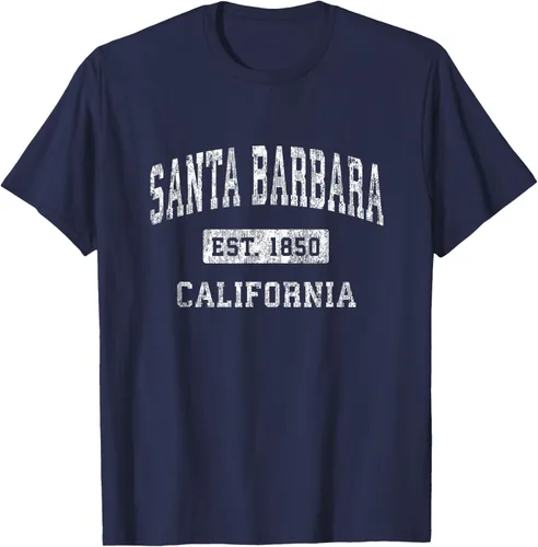 Vista 63 de Camiseta deportiva clásica de Santa Bárbara California CA, Negro, S