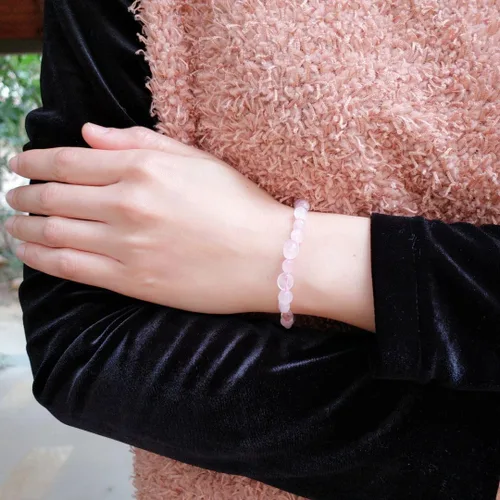 Vista 4 de Adabele 1pc Natural Stretch Gemstone Bracelet 5mm-8mm Free Form Bead 7 Inch 7.5 Inch Healing Crystal Engergy Quartz Chakra Jewelry Women Birthday