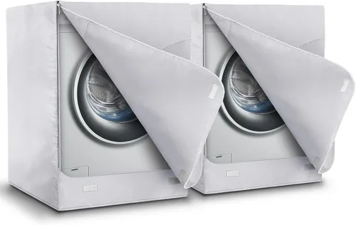 Vista 10 de AKEfit Cubierta para lavadora/secadora para carga frontal, cubierta de lavadora impermeable, a prueba de polvo y anti-UV, fundas Oxford resistentes