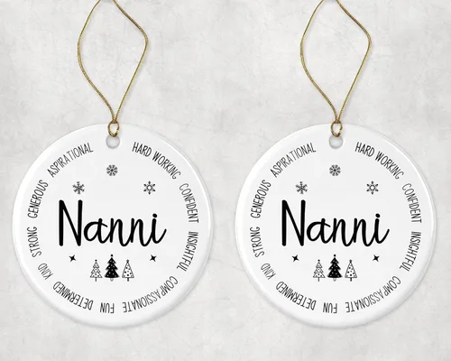 Vista 3 de Adorno descriptivo de Nanni, el mejor adorno de Nanni Ever, regalo de recuerdo de Navidad de hija o hijo, nuevo adorno de Nanni, primero para Nanni