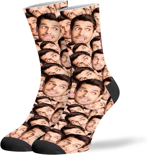 Vista 10 de D-Story Custom Face Socks with Photo Novelty Crew Sock Personalized Gift 01