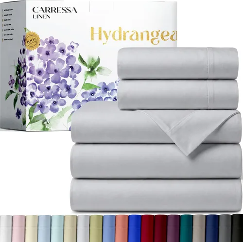 Vista 92 de Carressa Linen - Juego de sábanas 100% algodón de 600 hilos