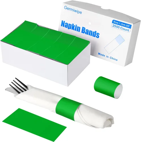 Vista 14 de Germiwipe - 2500 servilletas autoadhesivas de papel negro Bandas de cubiertos, servilleteros perfectos para fiestas de cumpleaños, bodas
